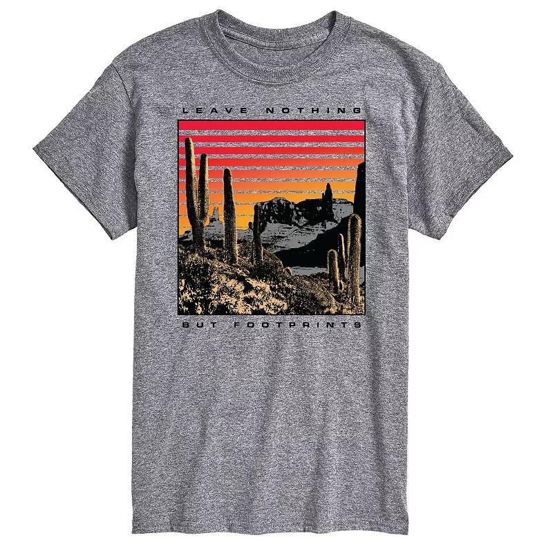 Big & Tall Footprints Tee, Men's, Size: Large Tall, Gray Product Image