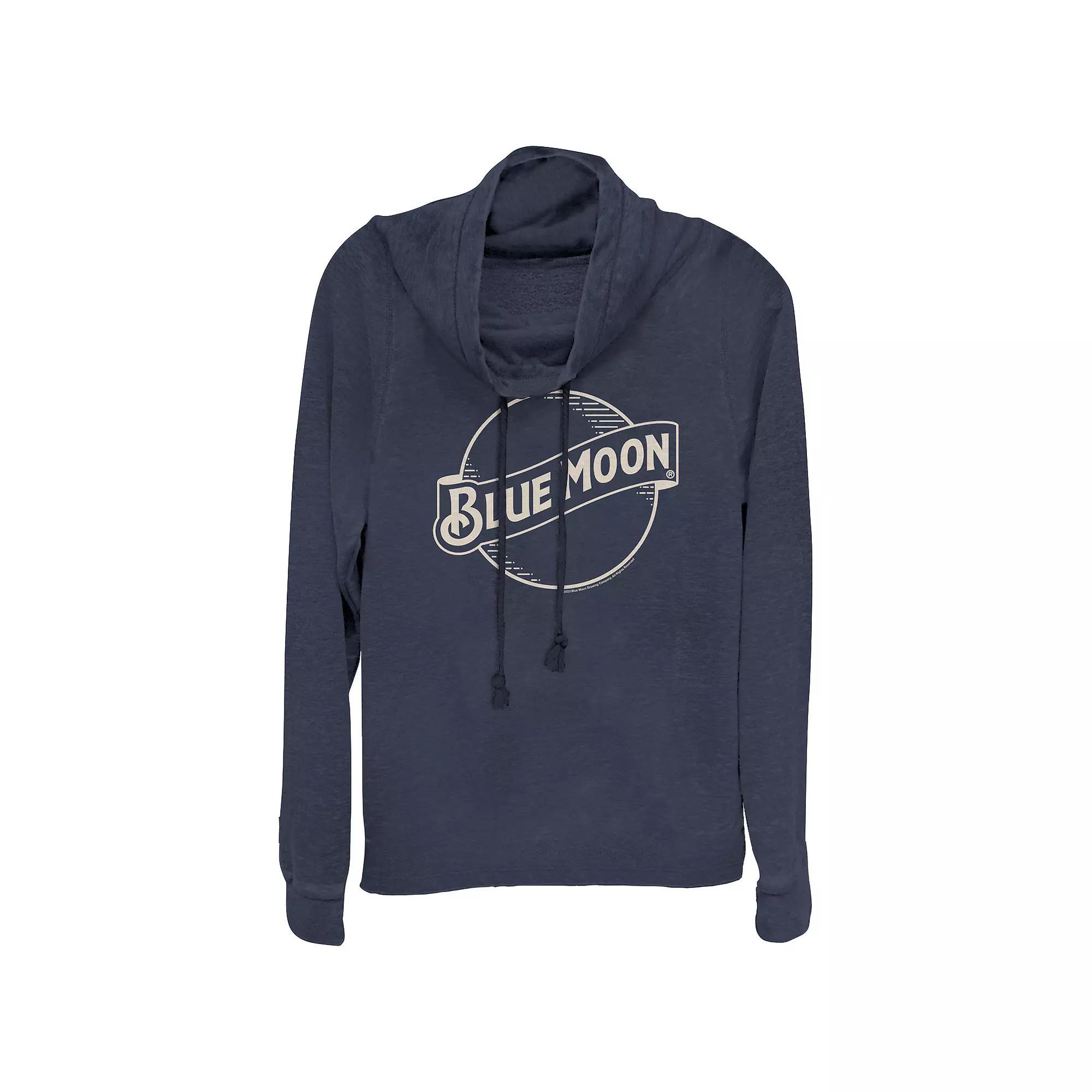 Women's Plus Blue Moon Logo Cowlneck Graphic Lightweight Long Sleeve,  Product Image