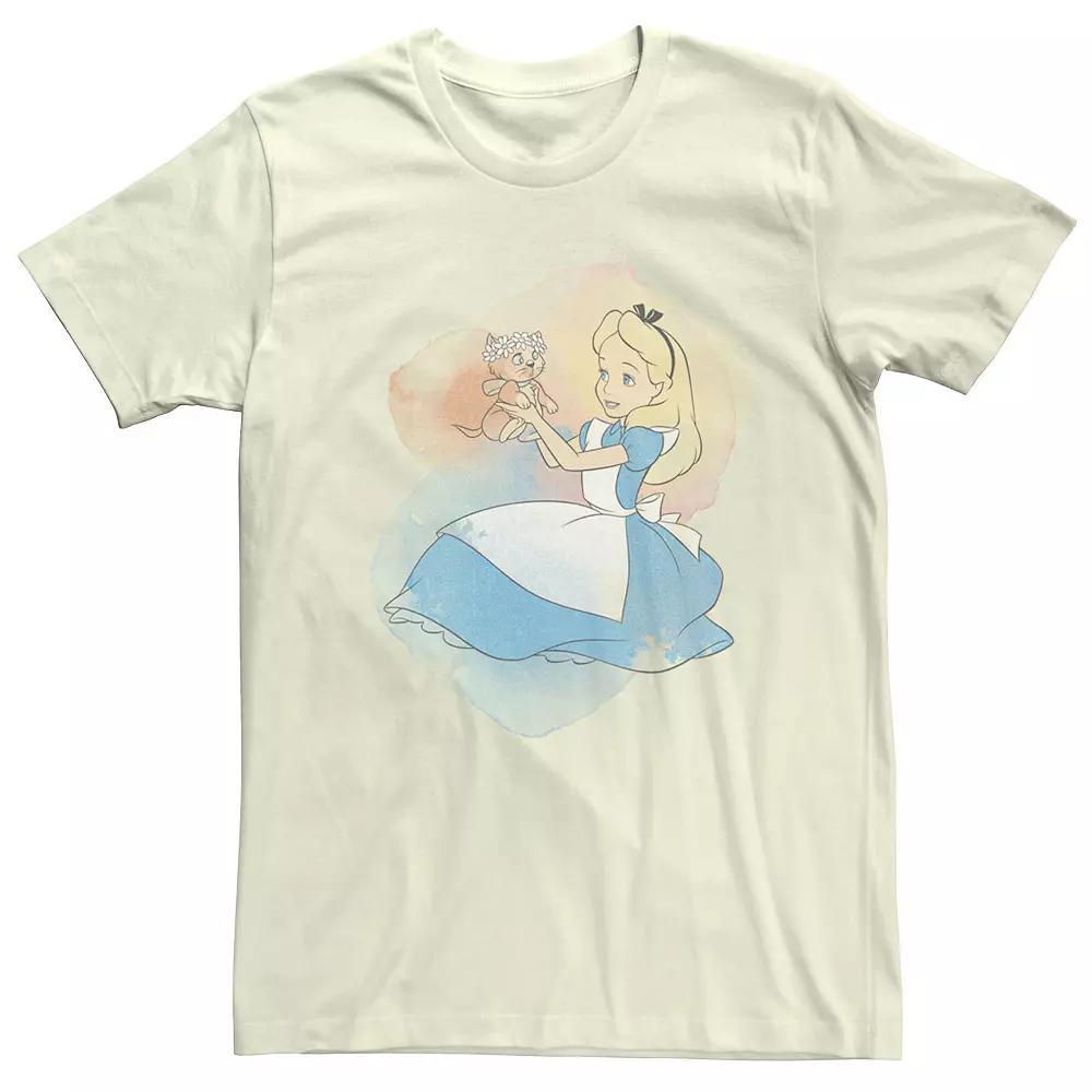 Disney's Alice In Wonderland Kitten Watercolor Men's Tee, Size: XL, Natural Product Image