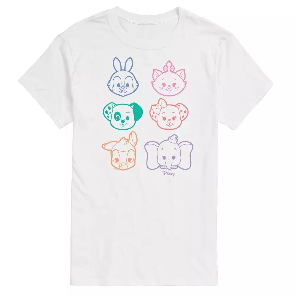 Disney Men's Stacked Outline Faces Graphic Tee,  Product Image