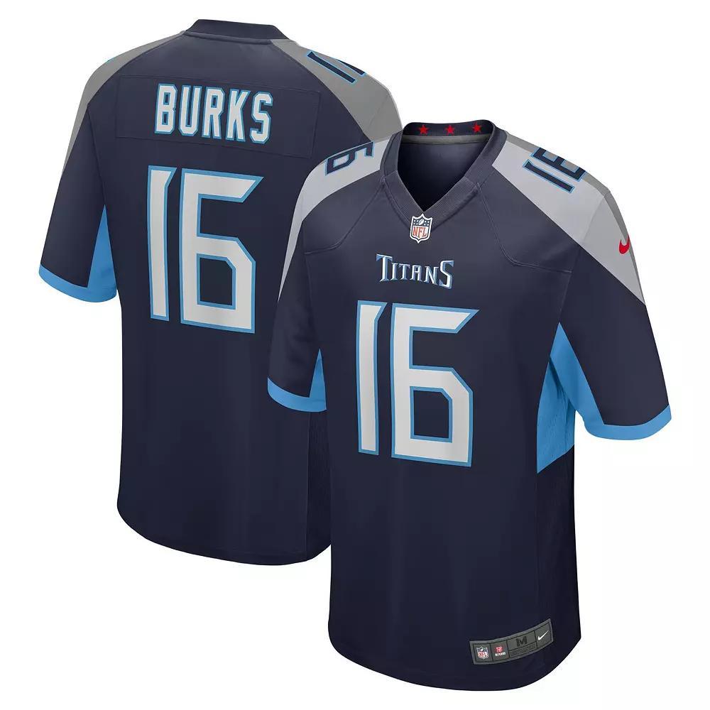 Men's Nike Treylon Burks Navy Tennessee Titans Player Game Jersey,  Product Image