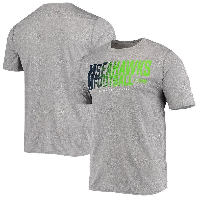 Mens New Era Heathered Gray Seattle Seahawks Combine Authentic Game On T-Shirt Product Image