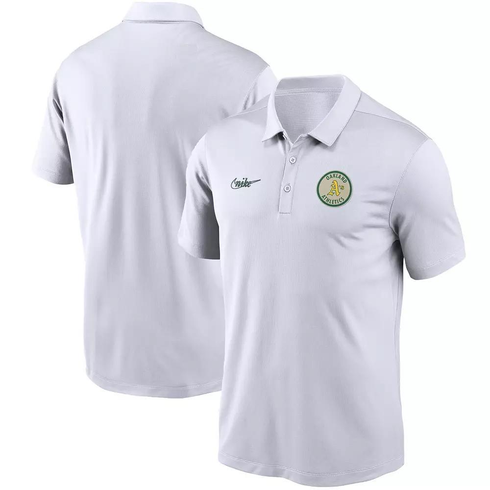 Men's Nike White Oakland Athletics Cooperstown Collection Logo Franchise Performance Polo,  Product Image