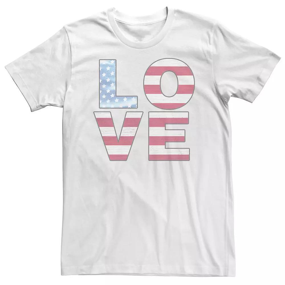 Big & Tall Americana Love American Flag Text Tee, Men's,  Product Image