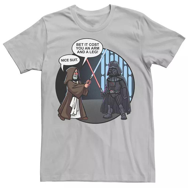 Men's Star Wars Vader And Obi-Wan Nice Suit Text Tee, Size: XL, Kelly Grey Product Image