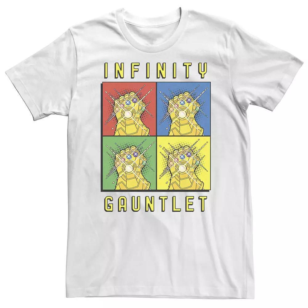 Big & Tall Marvel Avengers Infinity Gauntlet Pop Art Box Up Tee, Men's, Size: XXL Tall, White Product Image