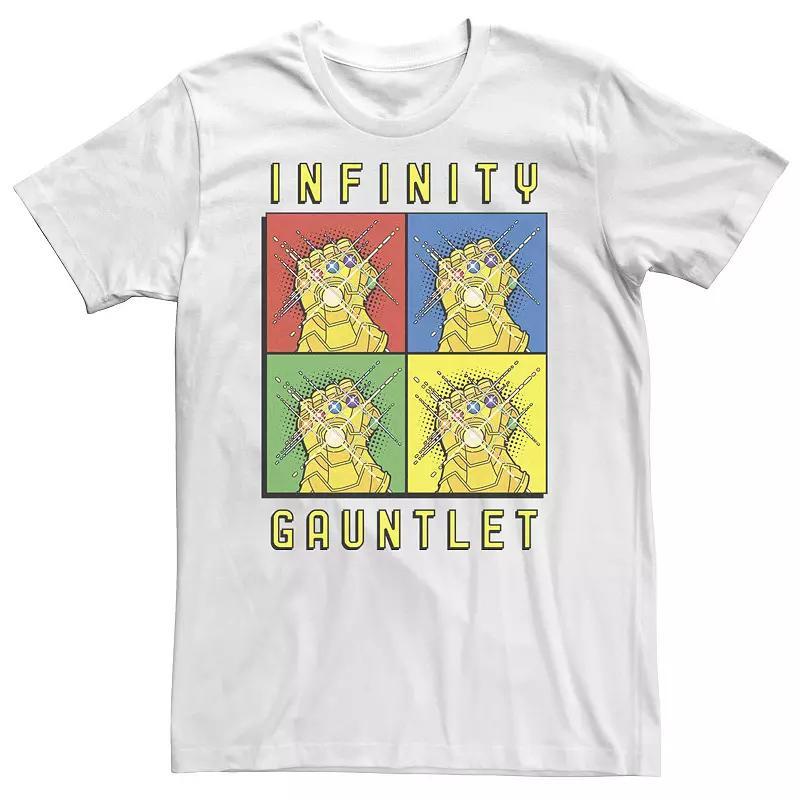 Big & Tall Marvel Avengers Infinity Gauntlet Pop Art Box Up Tee, Men's, Size: Large Tall, White Product Image