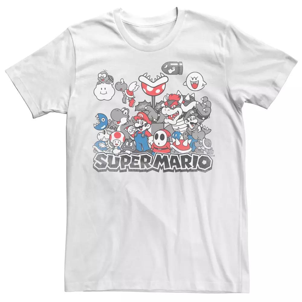 Young Men's Nintendo Super Mario Mushroom Kingdom Group Shot Tee,  Product Image