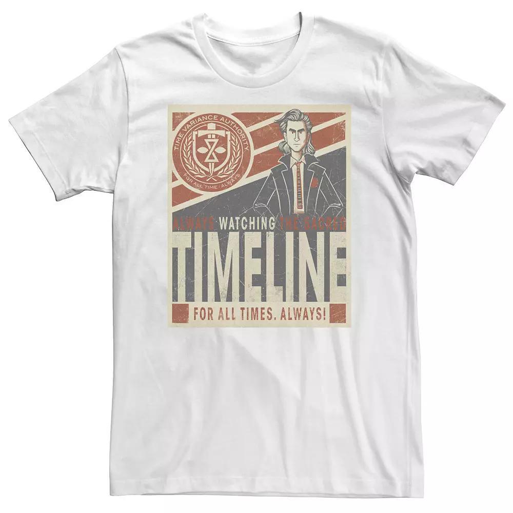 Big & Tall Marvel Loki TVA Always Watching The Sacred Timeline Tee, Men's, Size: Large Tall, White Product Image