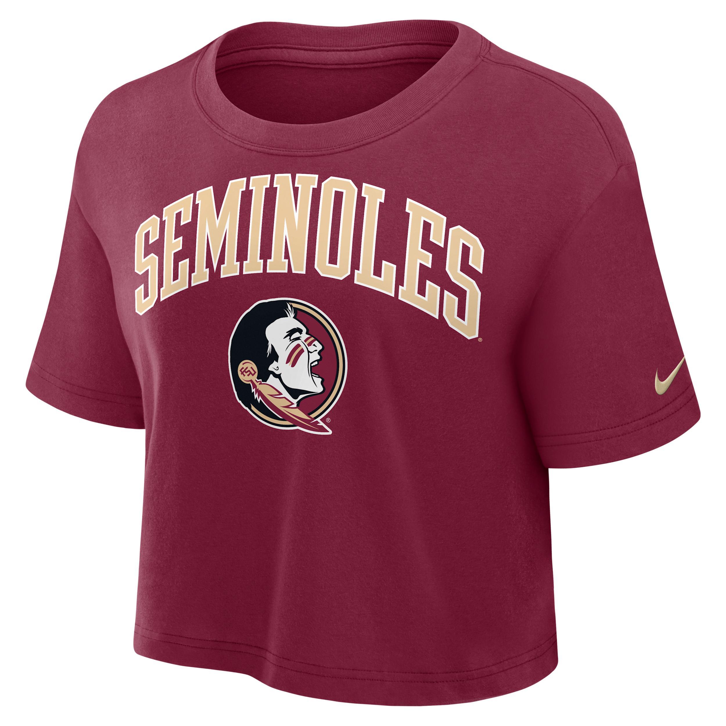 LSU Athletic Prep Arch Nike Womens Dri-FIT College Cropped T-Shirt | 01D451LLSN-X0L Product Image