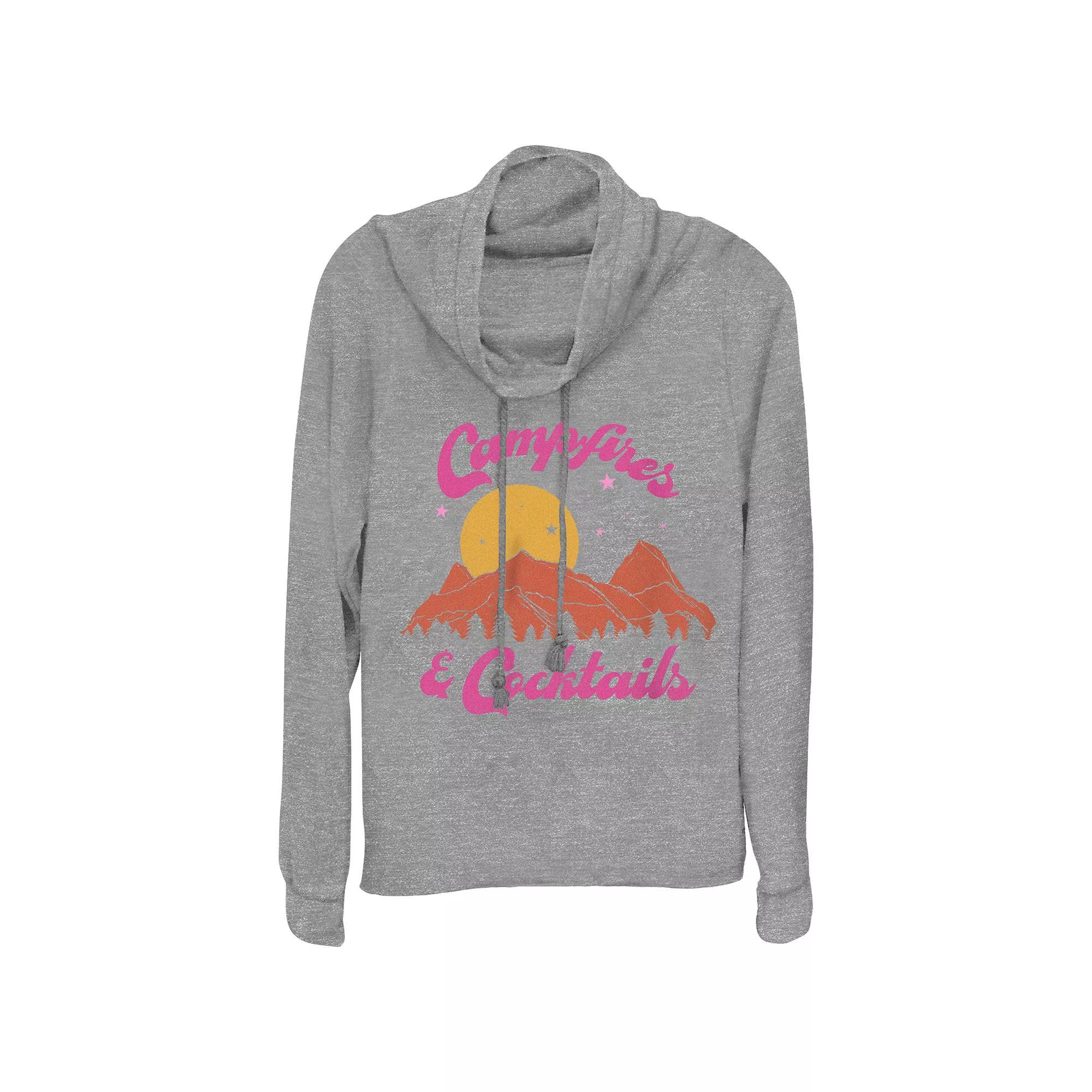 Women's Campfires & Cocktails Cowlneck Graphic Lightweight Long Sleeve,  Product Image