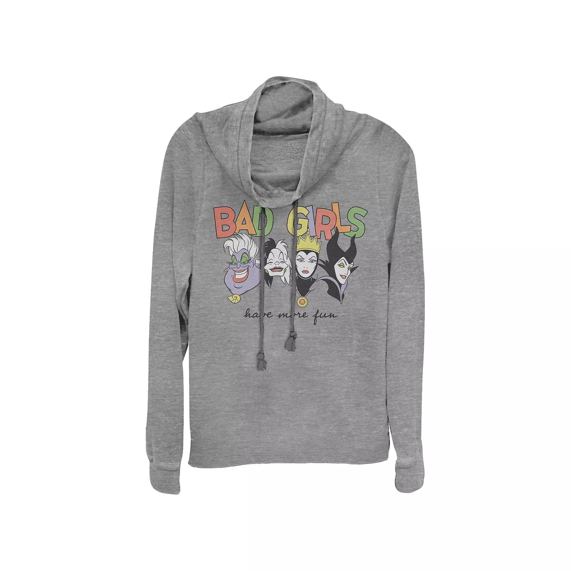Disney Villains Bad Girls Have More Fun Women's Plus Cowlneck Graphic Lightweight Long Sleeve, Girl's,  Product Image
