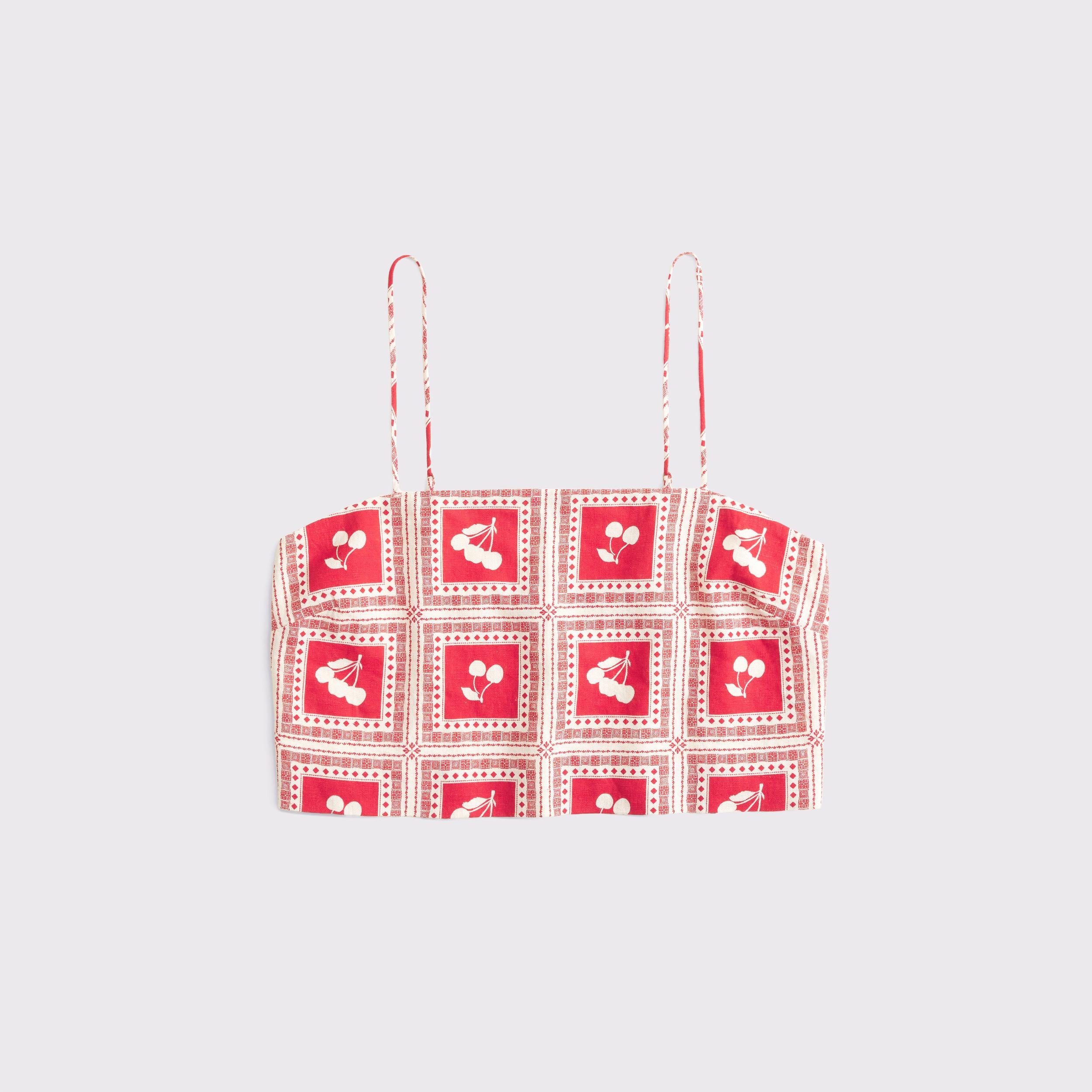 Cropped Linen-Blend Cami Product Image