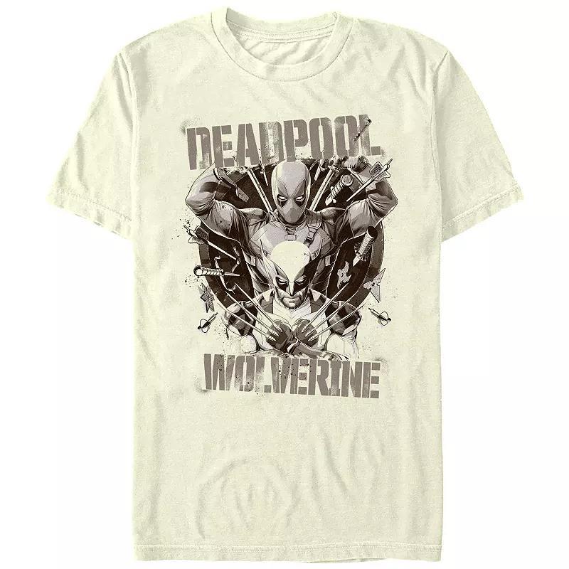 Men's Marvel Deadpool And Wolverine Target Buddies Graphic Tee, Size: Small, Natural Product Image