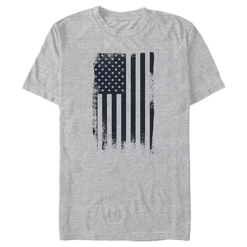 Big & Tall USA Flag Distressed Style Graphic Tee, Mens Athletic Grey Product Image