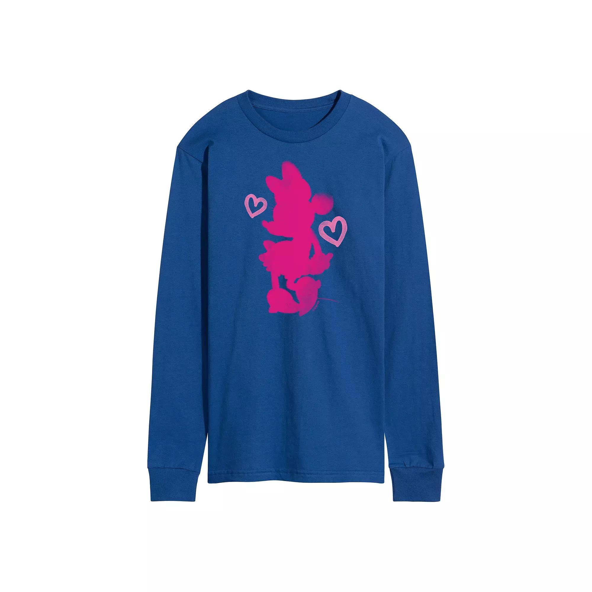 Disney's Minnie Mouse Men's Hearts Long Sleeve Tee,  Product Image