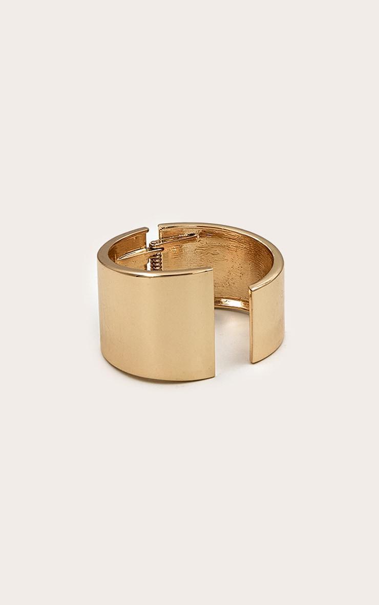 Gold Chunky Oversized Clasp Bangle Product Image