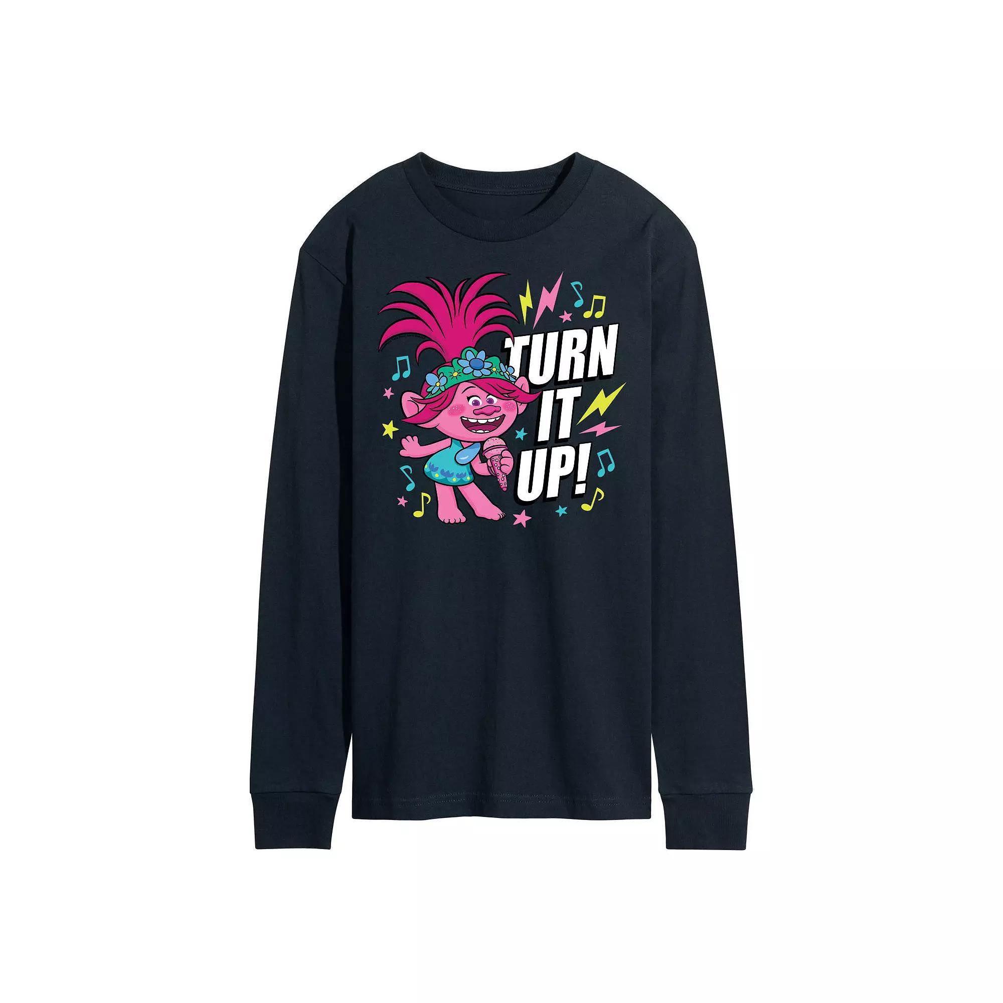 Men's Trolls Turn It Up Long Sleeve Tee, Size: Medium, Blue Product Image