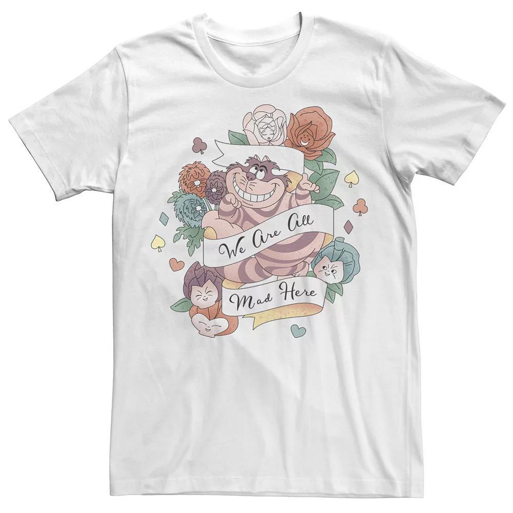 Big & Tall Disney Alice In Wonderland "We Are All Mad Here" Tattoo Tee, Men's, Size: 5XL, White Product Image