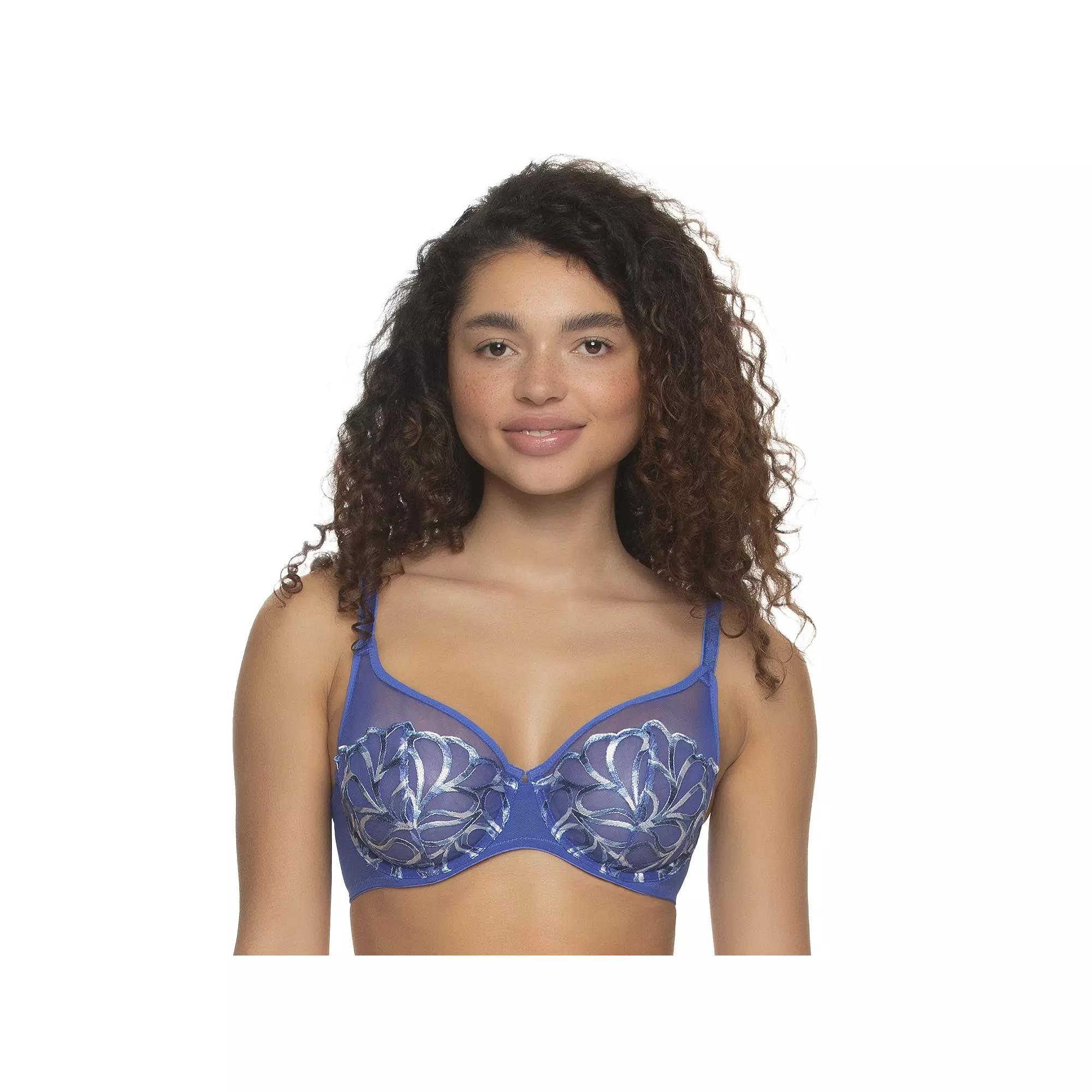 Paramour Women's Lotus Unlined Embroidered Bra - Dazzling Blue 42C Product Image