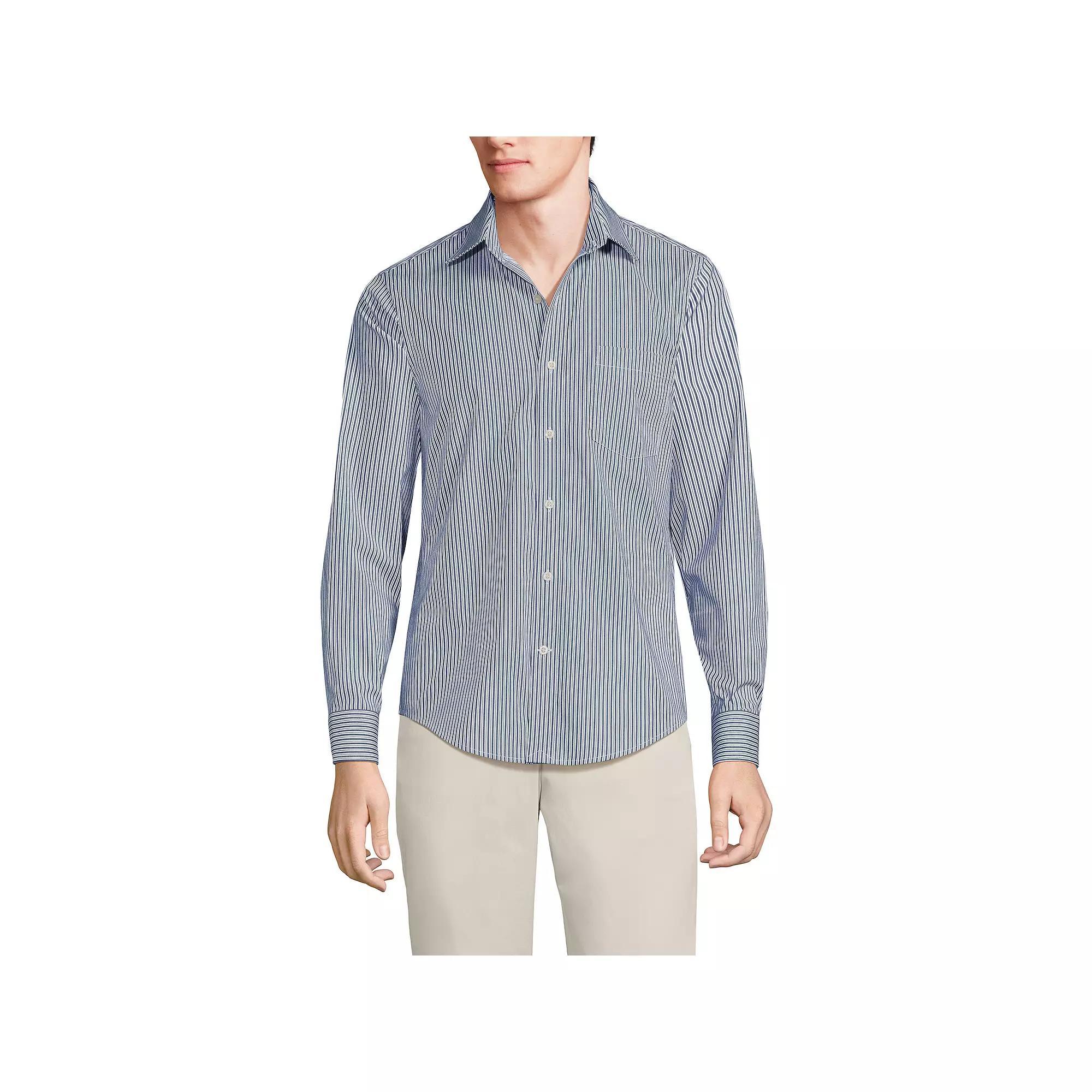 Men's Lands' End Traditional Fit Travel Button-Down Shirt,  Product Image
