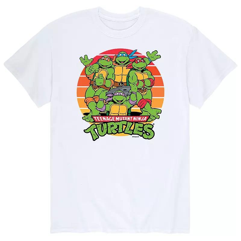 Men's Teenage Mutant Ninja Turtles Retro Sunset Tee, Size: XL, Gray Product Image