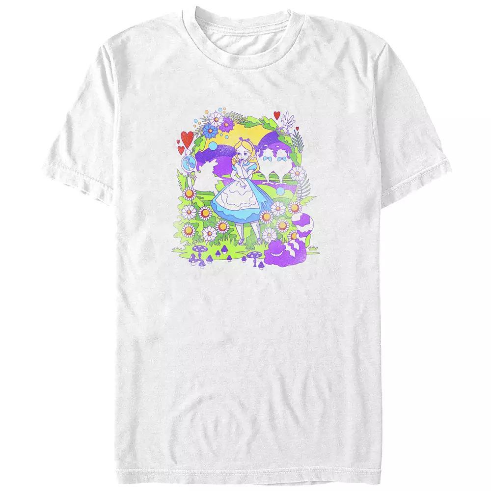 Disney's Alice In Wonderland Psychedelic Scene Juniors' Boyfriend Graphic Tee, Women's, Size: Small, White Product Image