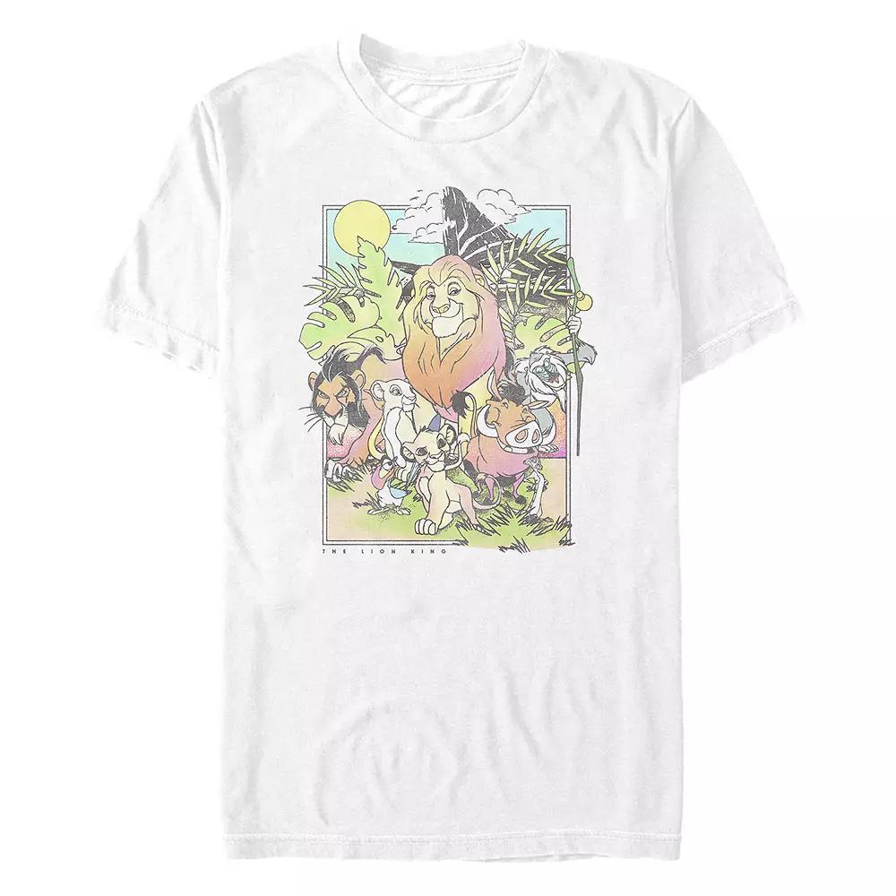 Disney's The Lion King Group Vintage Poster Men's Graphic Tee, Size: XS, White Product Image