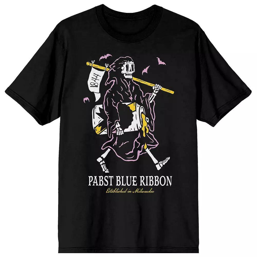 Men's Pabst Blue Ribbon Reaper Graphic Tee, Size: XXL, Black Product Image