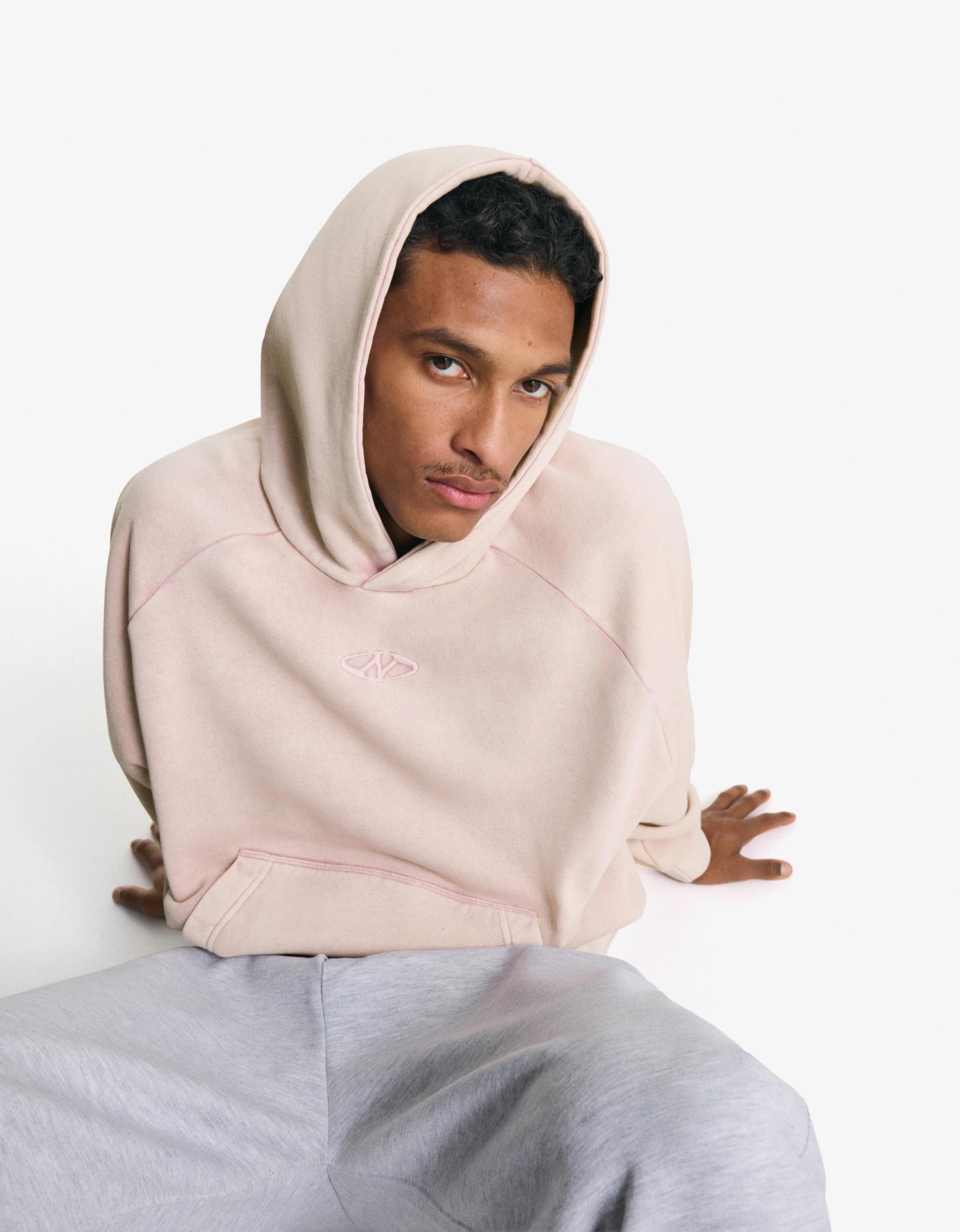 Boxy fit hooded sweatshirt Product Image