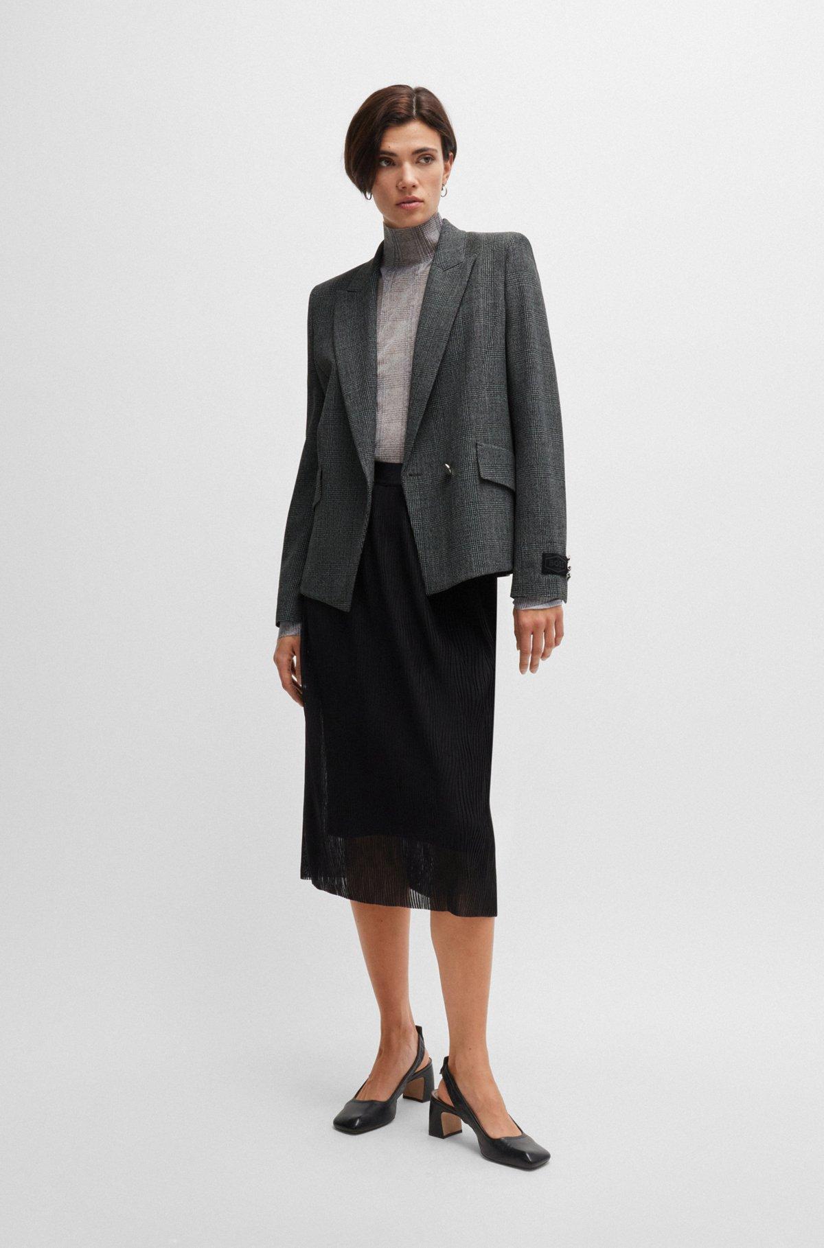 Regular-fit jacket in checked fabric with peak lapels Product Image