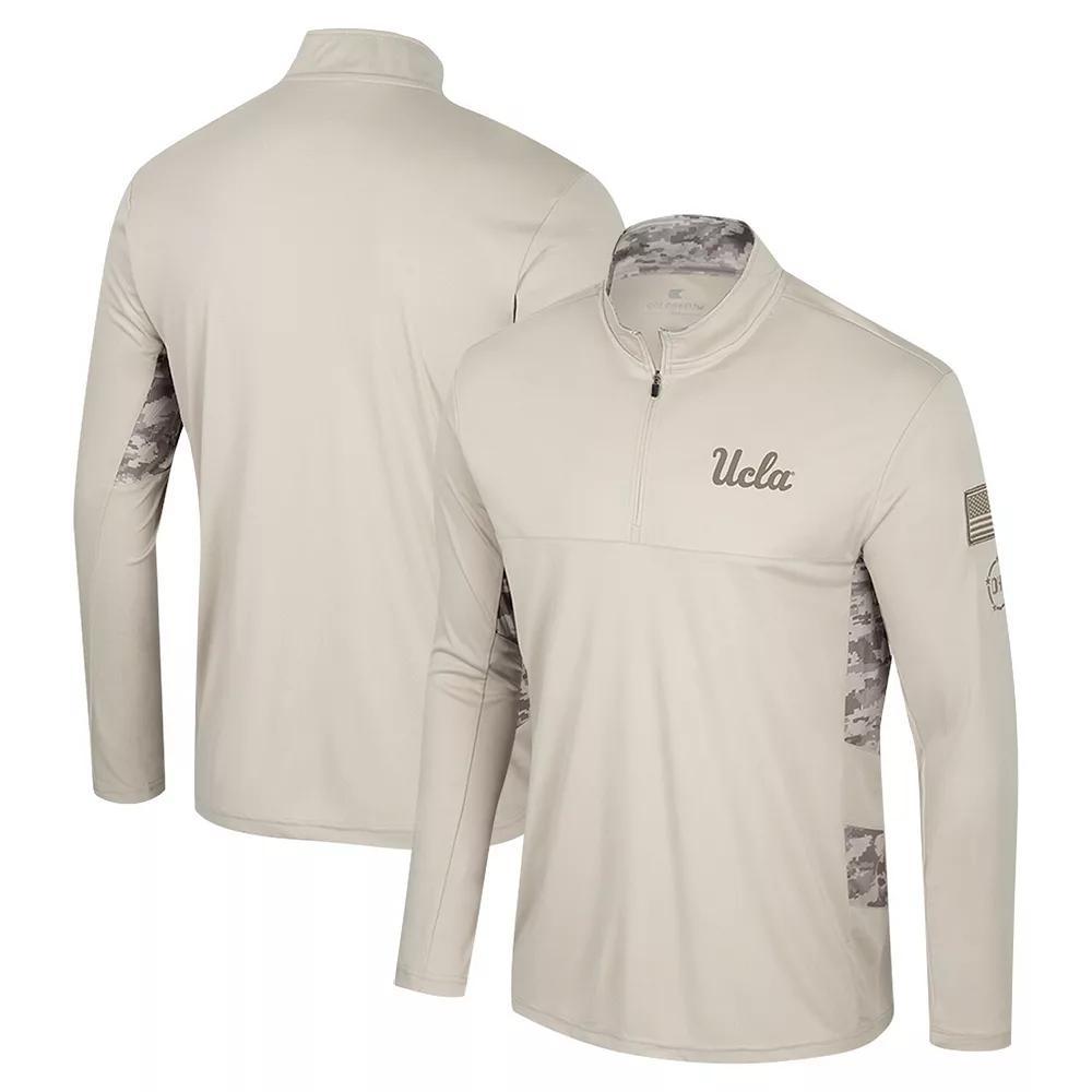 Men's Colosseum Natural UCLA Bruins OHT Military Appreciation Quarter-Zip Jacket,  Product Image