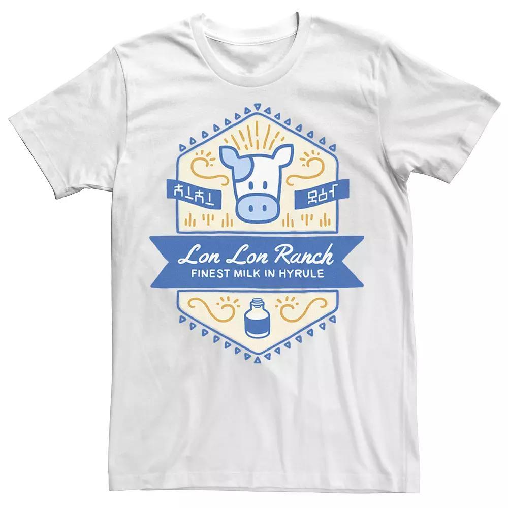 Men's Zelda Lon Lon Ranch Finest Milk In Hyrule Tee, Size: Medium, White Product Image