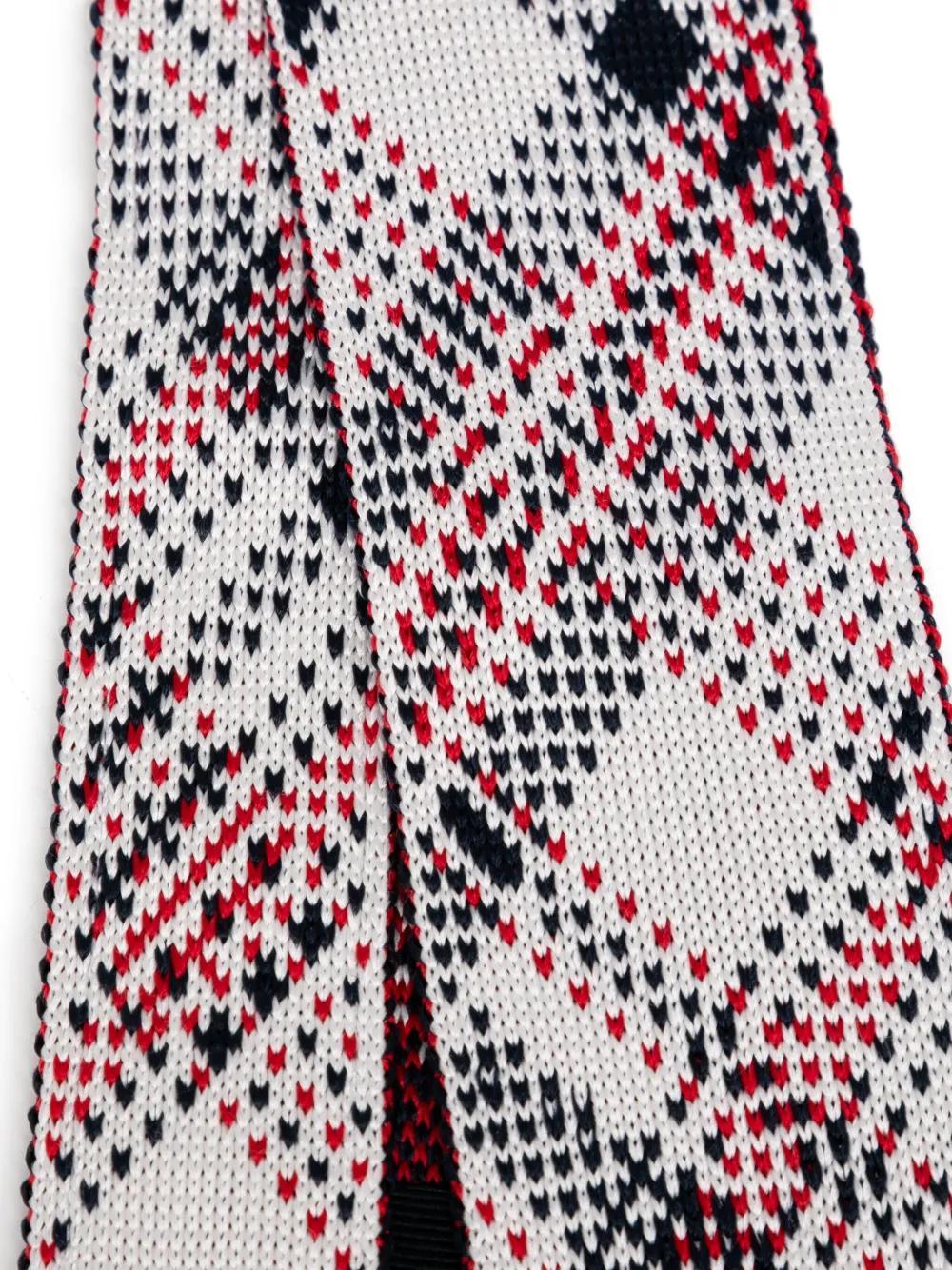 THOM BROWNE Madras Check Jacquard Knitted Tie In Red Product Image