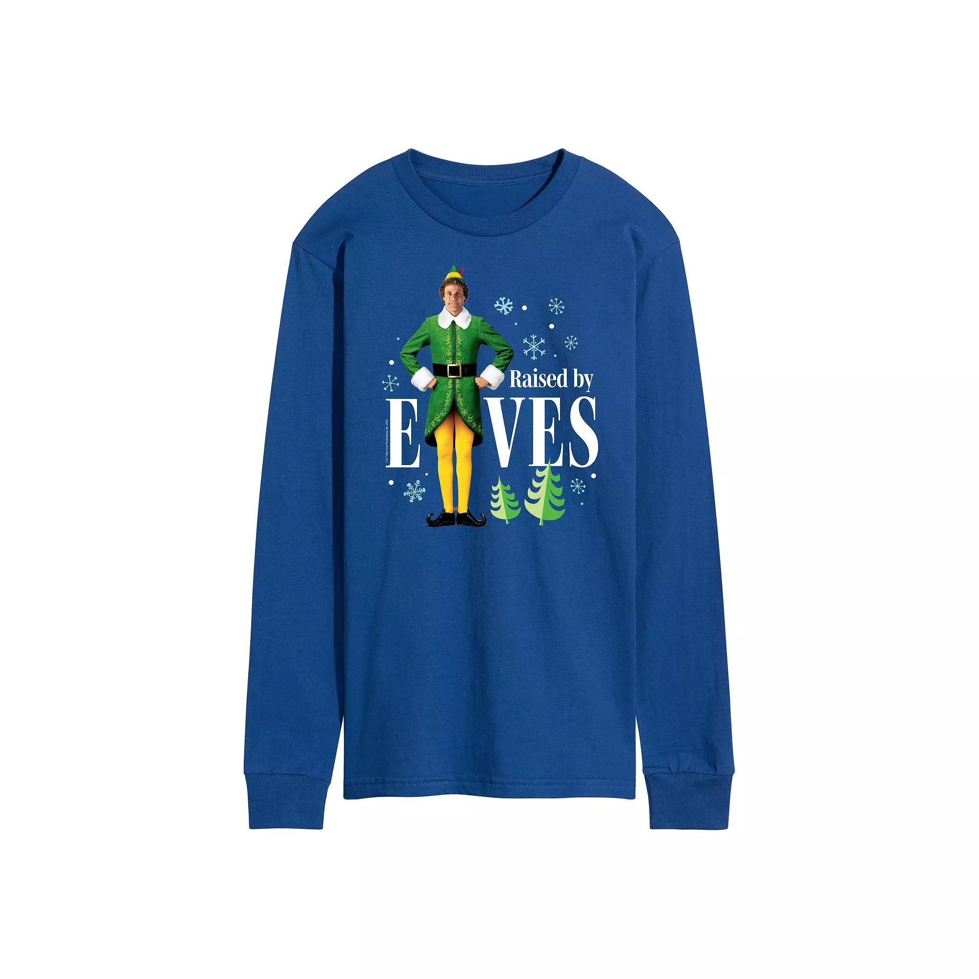 Men's Elf Raised By Elves Long Sleeve Tee,  Product Image