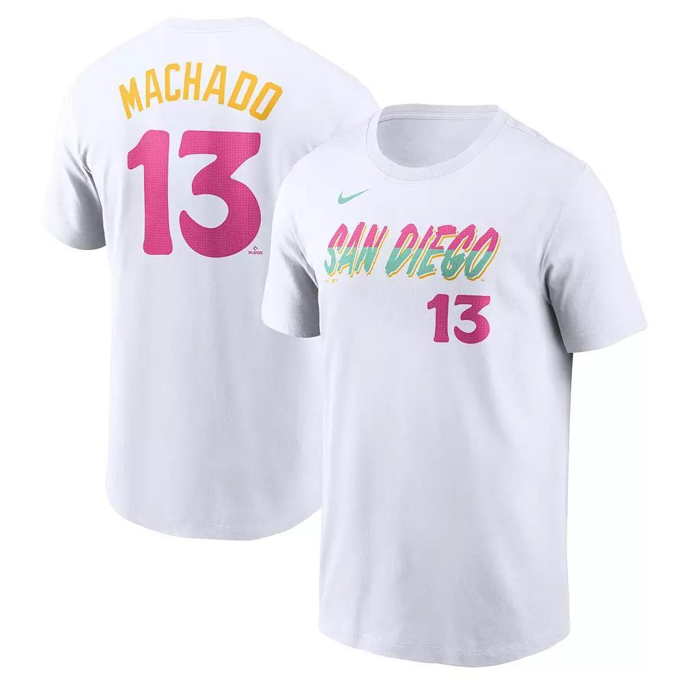 Men's Nike Manny MachadoÂ White San Diego Padres City Connect Fuse Name & Number T-Shirt,  Product Image