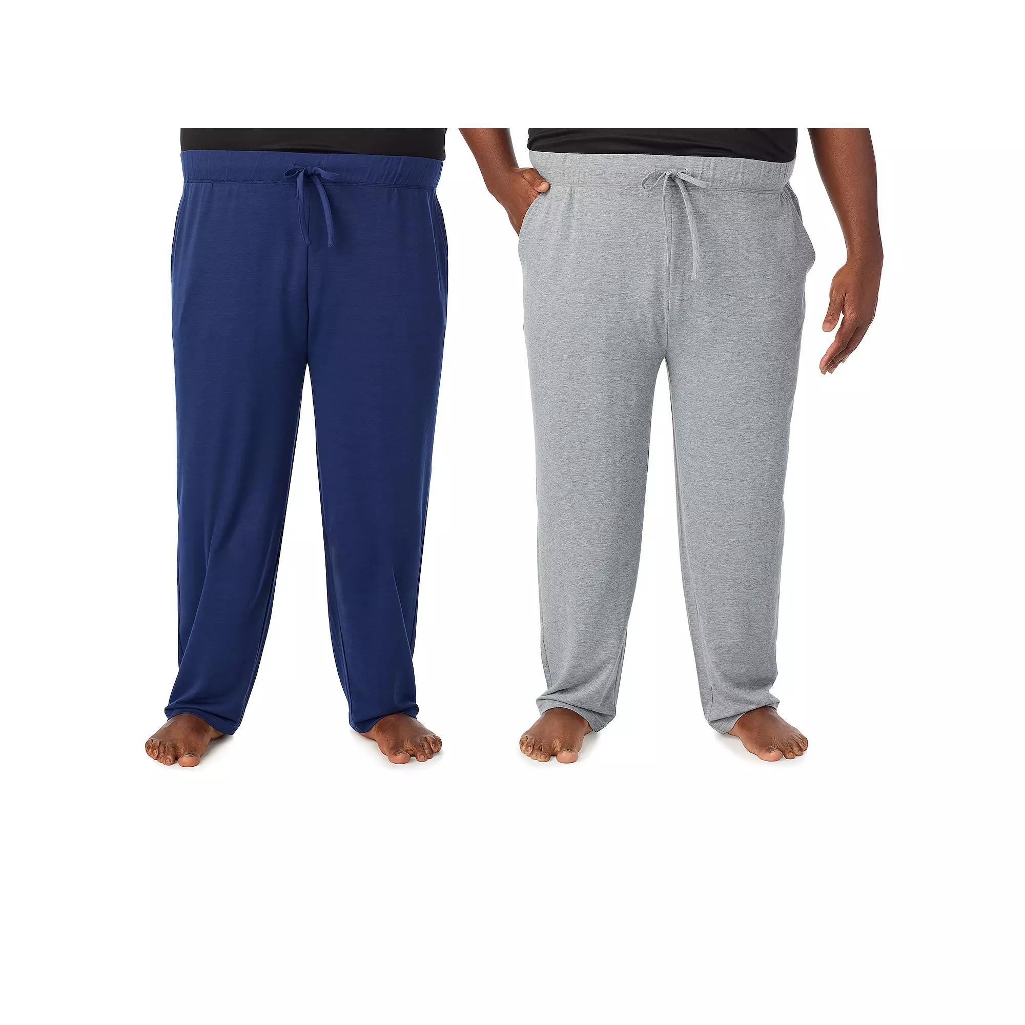 Big & Tall Cuddl Duds® 2-Pack French Terry Pajama Pants Set, Men's, Size: 3XLT, Medieval Blue Gray Product Image