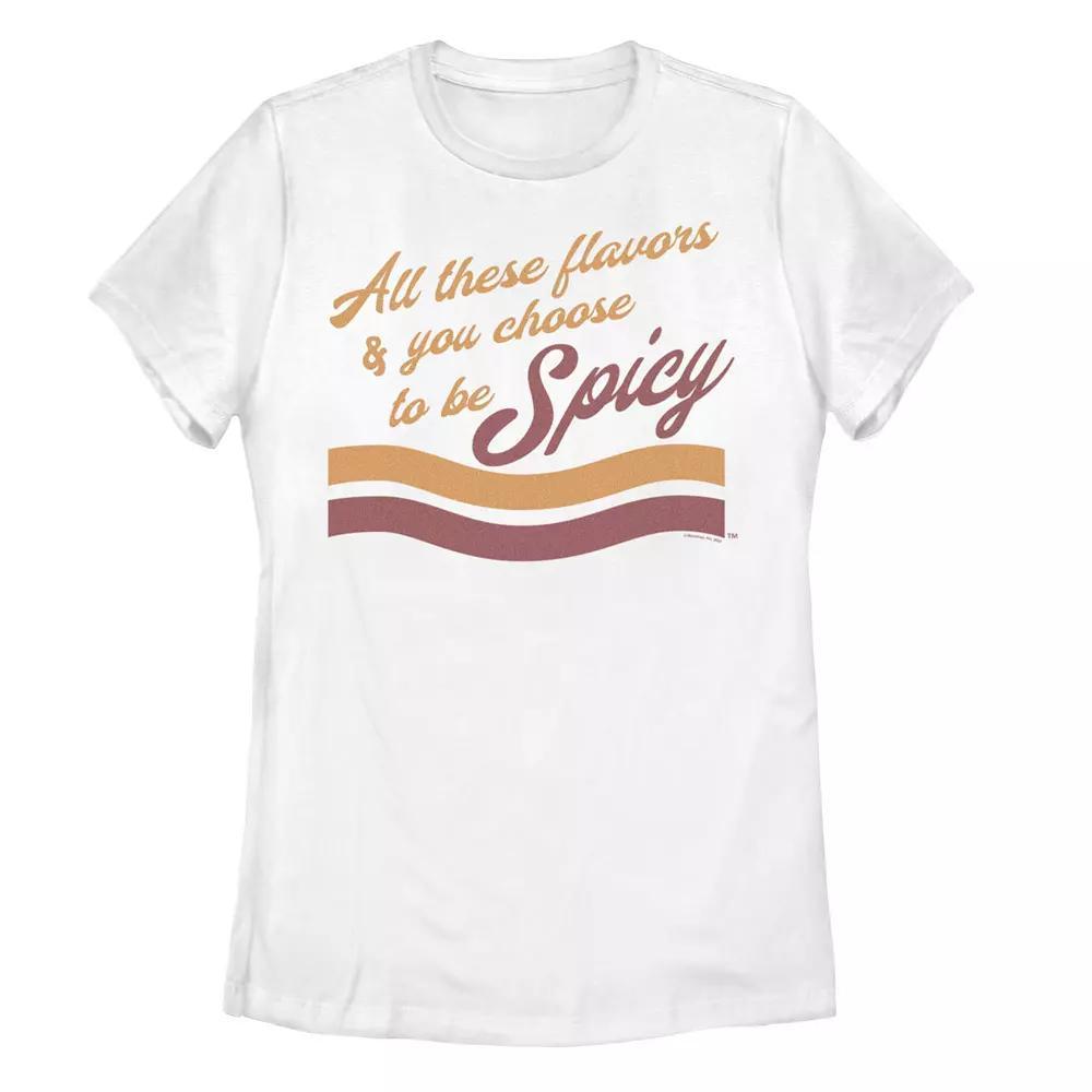 Juniors' Maruchan "All These Favors & You Choose To Be Spicy" Graphic Tee, Girl's, Size: Large, White Product Image