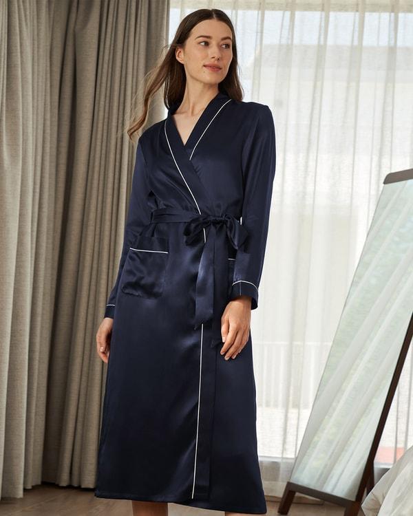 Contra Trim And Full Length Silk Robe Product Image