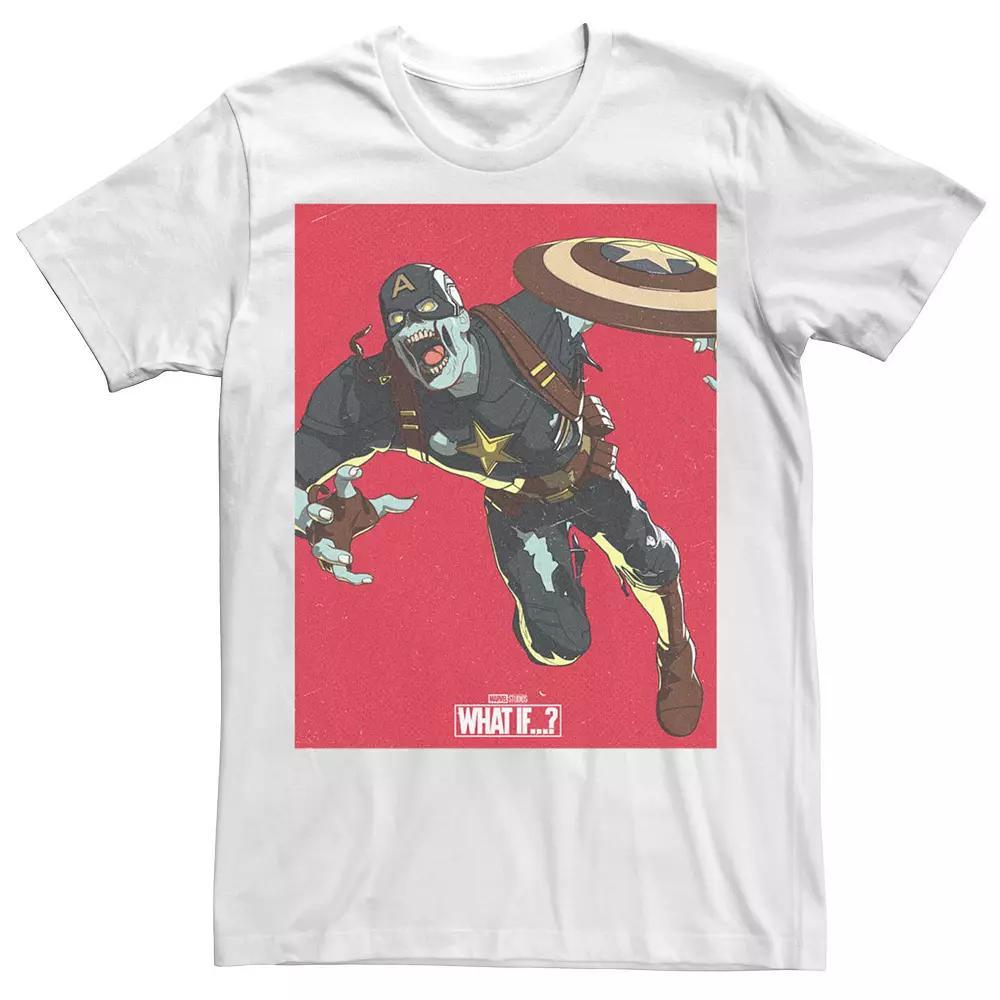 Men's Marvel What If Captain America Zombie Cover Tee, Boy's, Size: Small, White Product Image