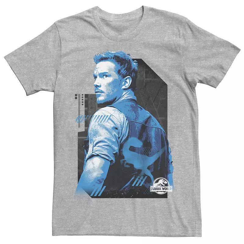 Mens Jurassic World Owen Blue Tone Portrait Tee Athletic Grey Product Image