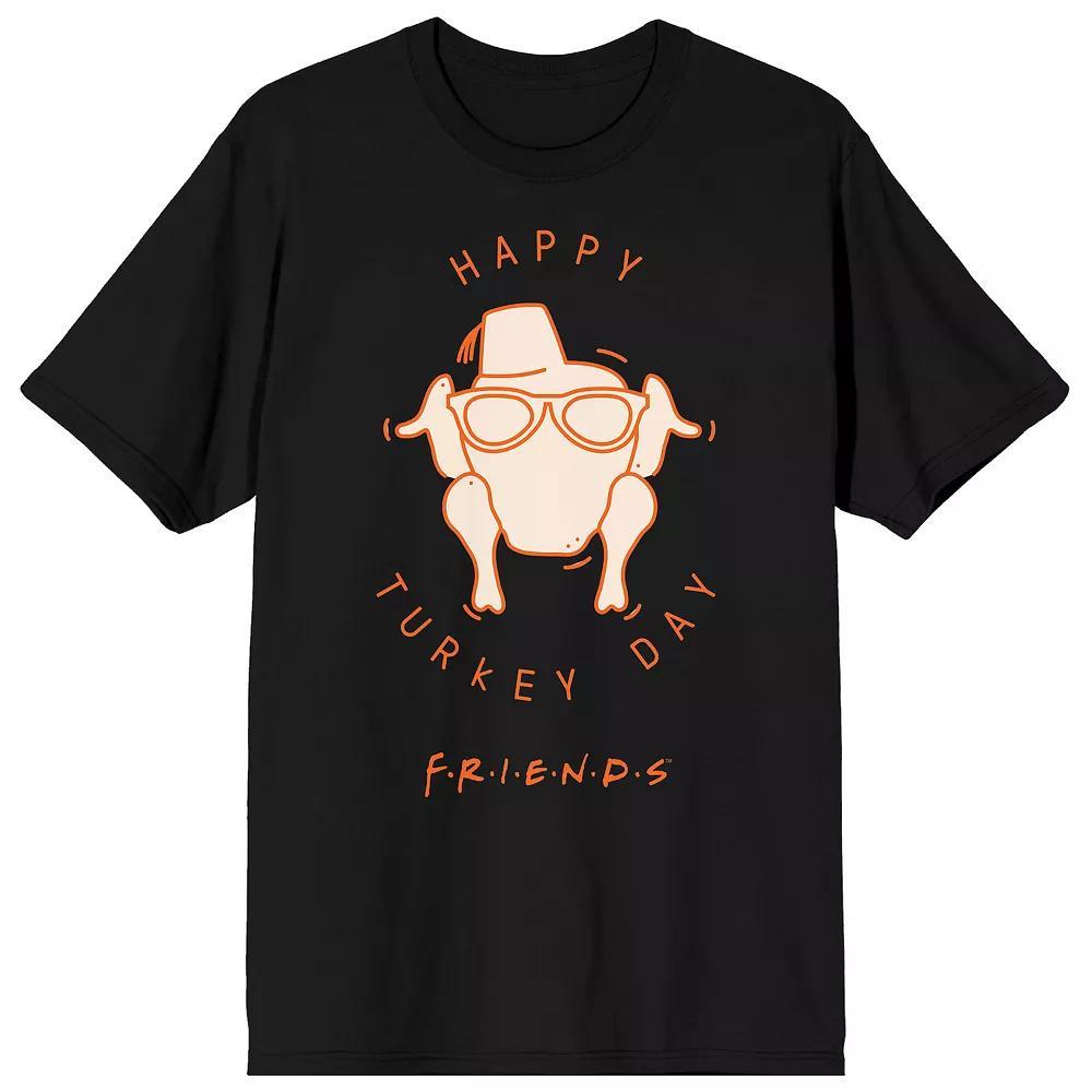 Men's Friends Happy Turkey Day Tee, Size: Large, Black Product Image