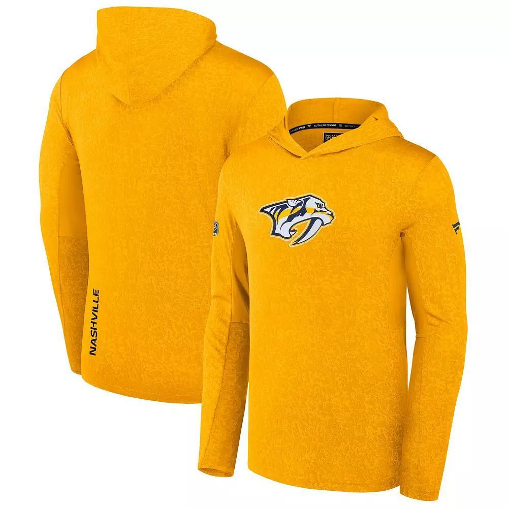 Men's Fanatics Gold Nashville Predators Authentic Pro Lightweight Pullover Hoodie, Size: XL, Pdt Gold Product Image
