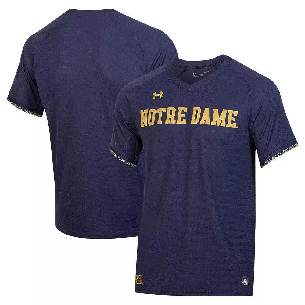 Men's Under Armour Navy Notre Dame Fighting Irish Softball V-Neck Jersey,  Product Image