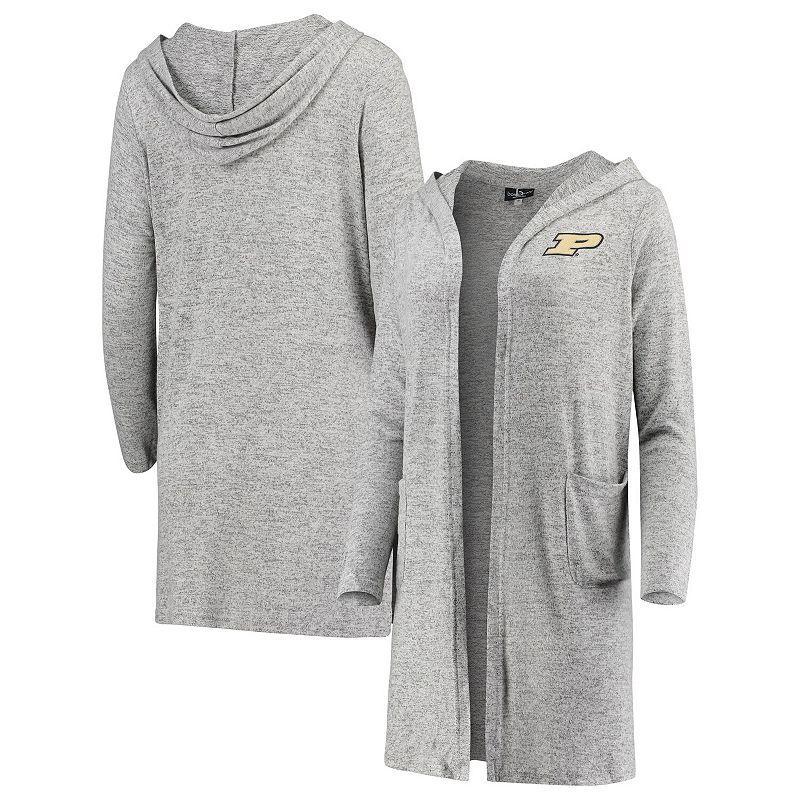 Womens Heathered Gray West Virginia Mountaineers Cuddle Soft Duster Tri-Blend Hooded Cardigan Product Image