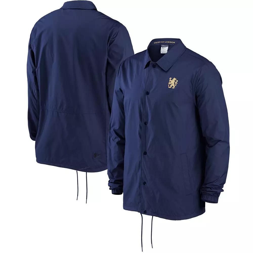 Men's Nike Navy Chelsea Coach Performance Full-Snap Jacket,  Product Image