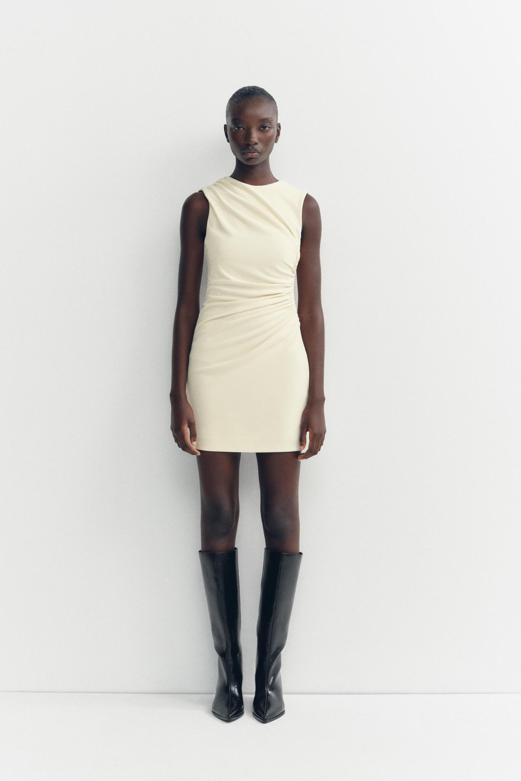 SHORT DRESS WITH RUCHING Product Image