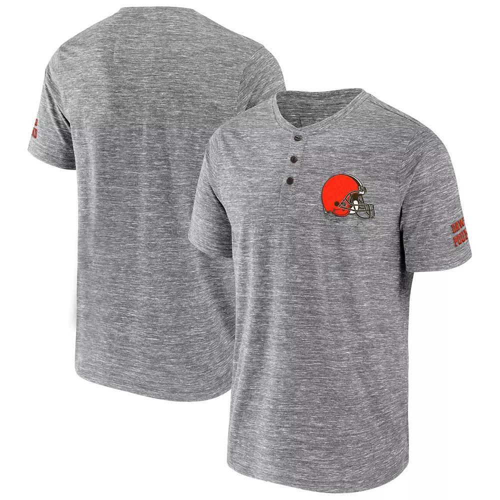Men's NFL x Darius Rucker Collection by Fanatics Heathered Gray Cleveland Browns Slub Henley T-Shirt,  Product Image