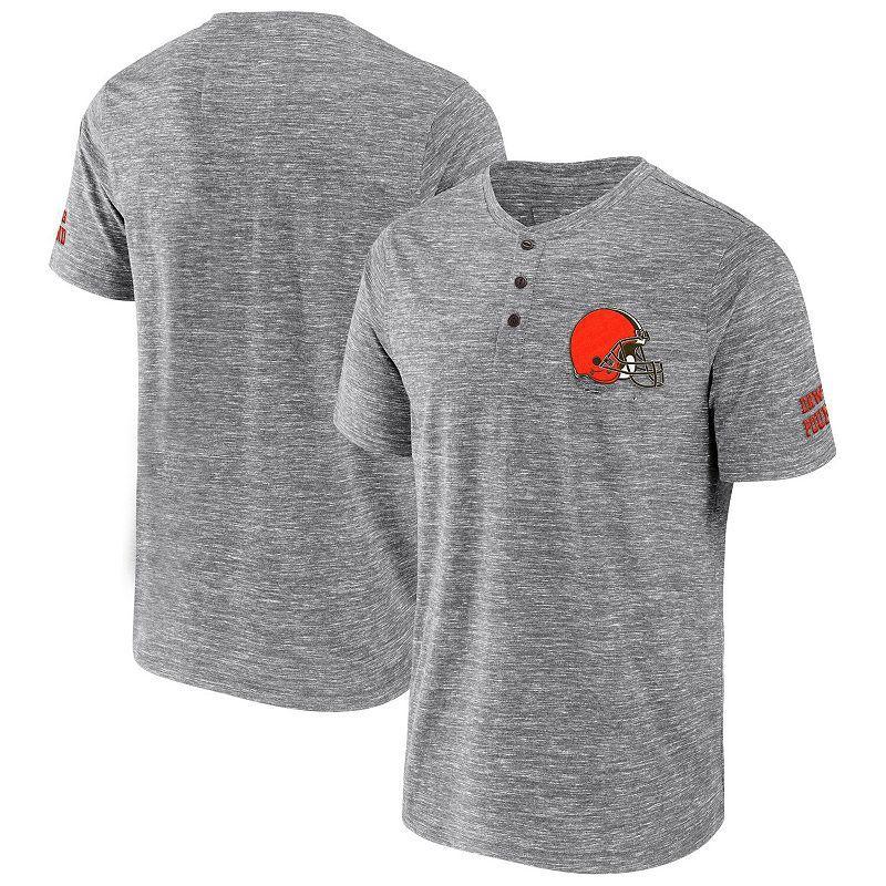 Men's NFL x Darius Rucker Collection by Fanatics Heathered Gray Cleveland Browns Slub Henley T-Shirt,  Product Image