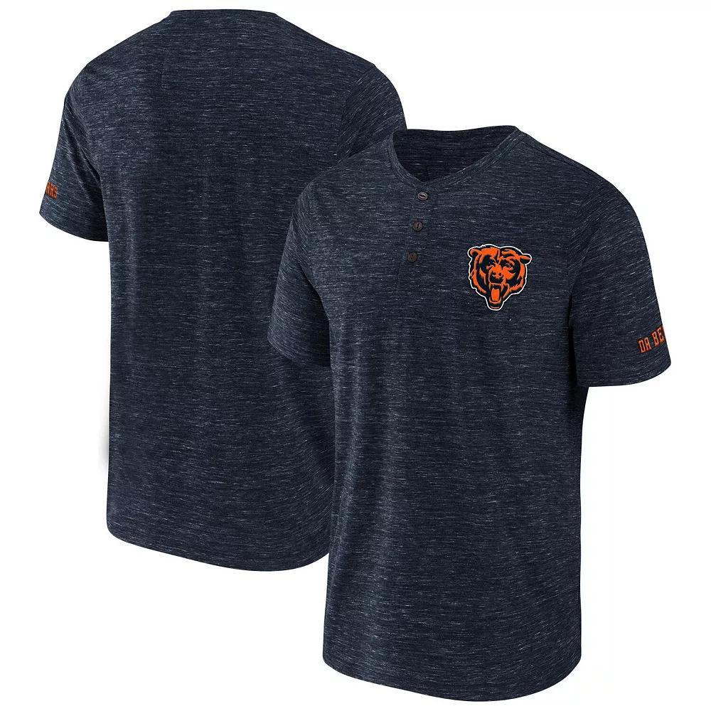 Men's NFL x Darius Rucker Collection by Fanatics Navy Chicago Bears Slub Henley T-Shirt,  Product Image